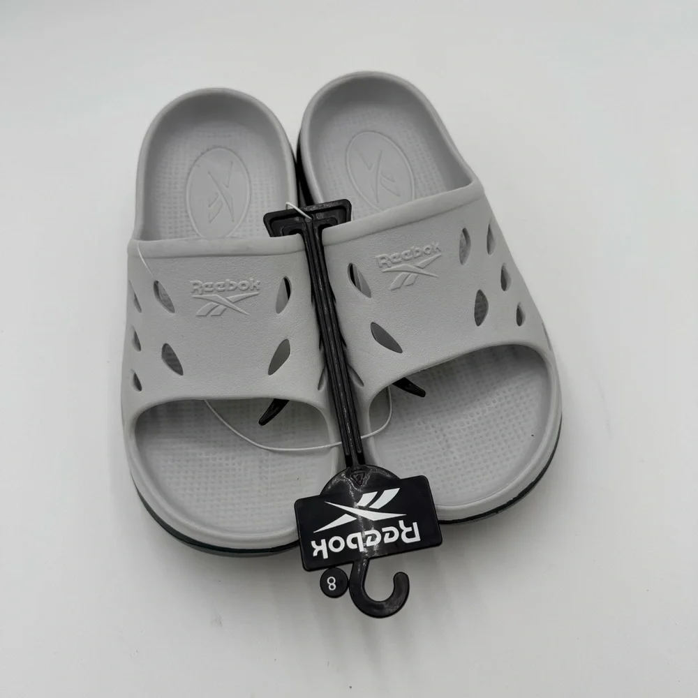 Reebok Men's Classic Gray Slide‎ Sandals Summer Outdoor Water Shoes Size 8 NWT